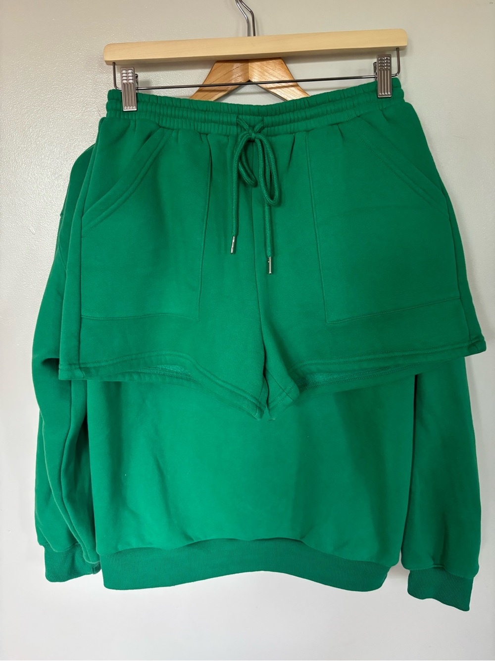Annabess Women's Green Athletic Drawstring Shorts with Front Pockets